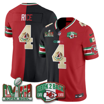 Kansas City Chiefs Mexico Split Edition Vapor Jersey - Stitched