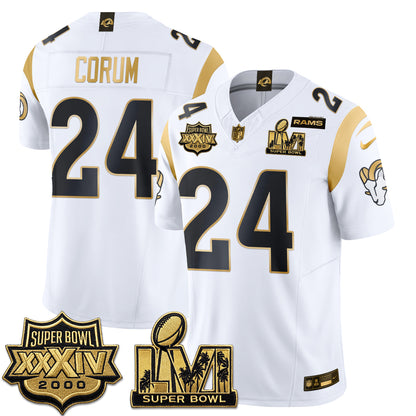 LAR SBowl Champs Gold Vapor Jersey - Stitched