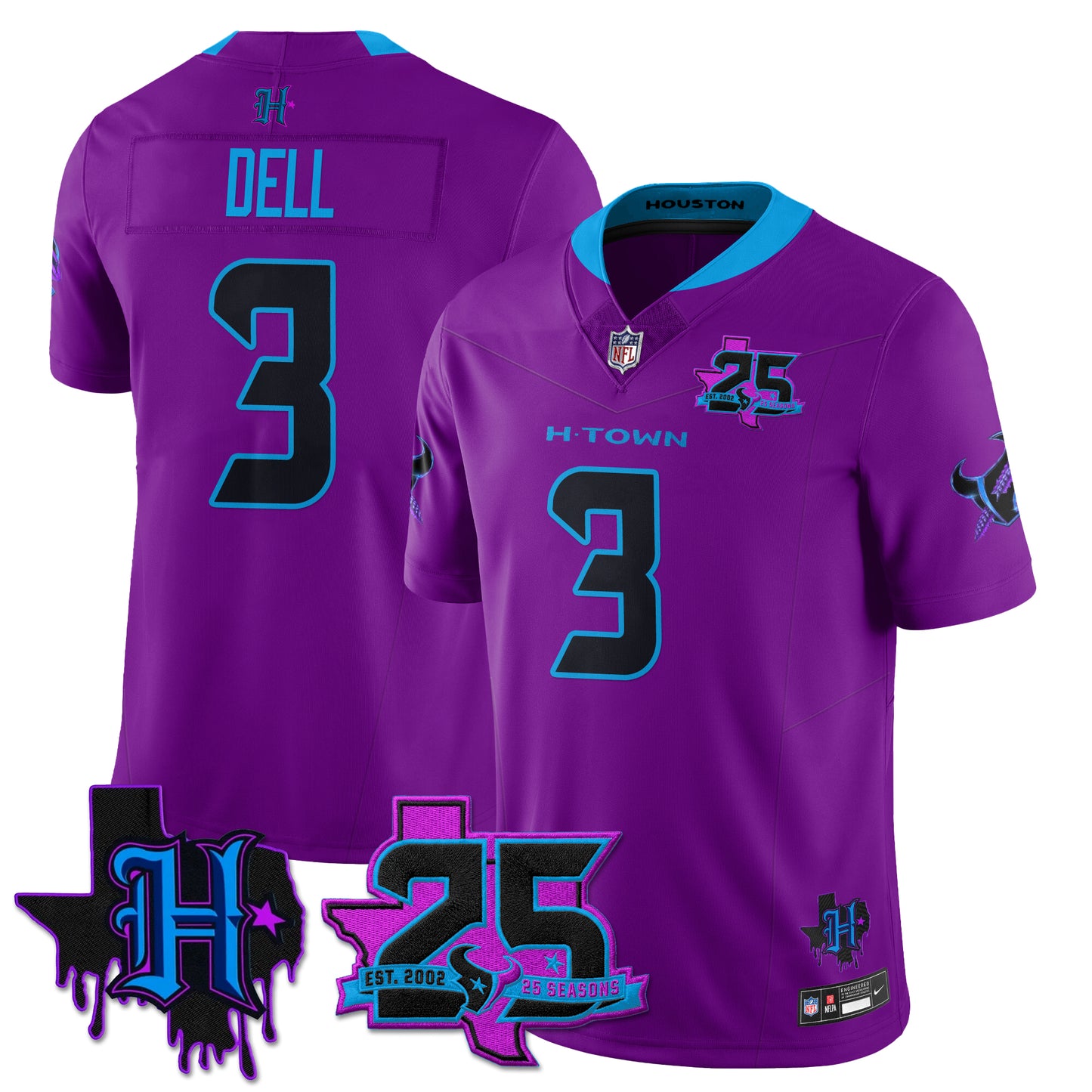 HOU 25th Seasons in 2026 DJ Screw Vapor Limited Jersey - All Stitched