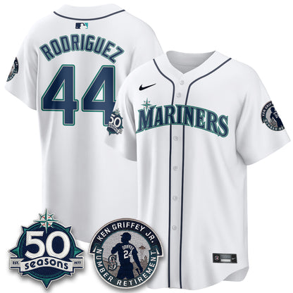 SEA Ken Griffey Jr. Patch Vapor Premier Limited Jersey - All Stitched
