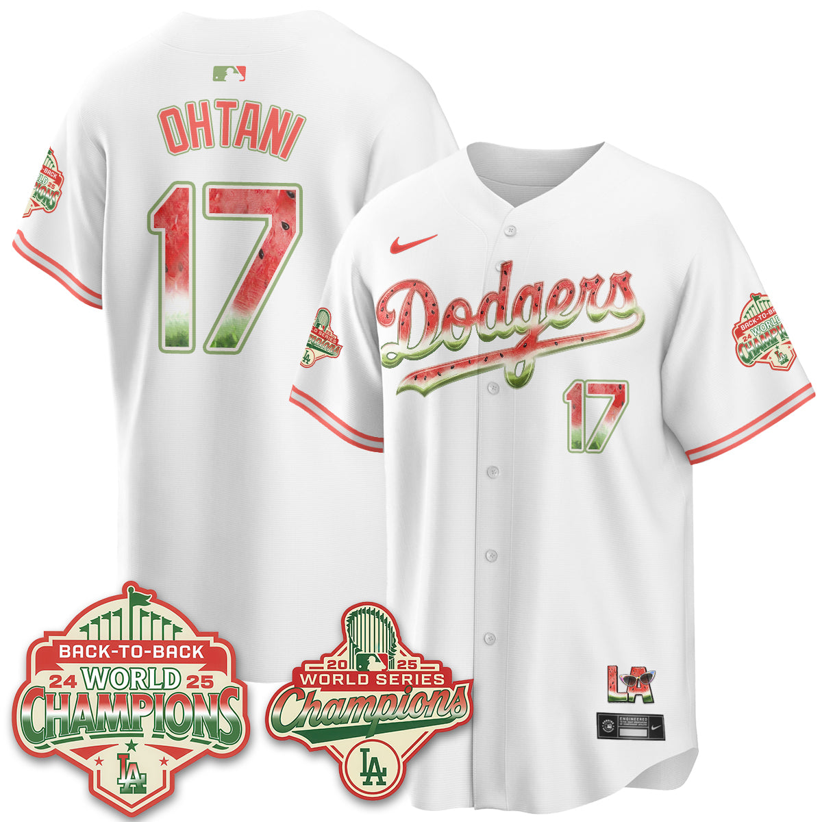 Los Angeles Dodgers National Watermelon Day Vapor Jersey - Stitched
