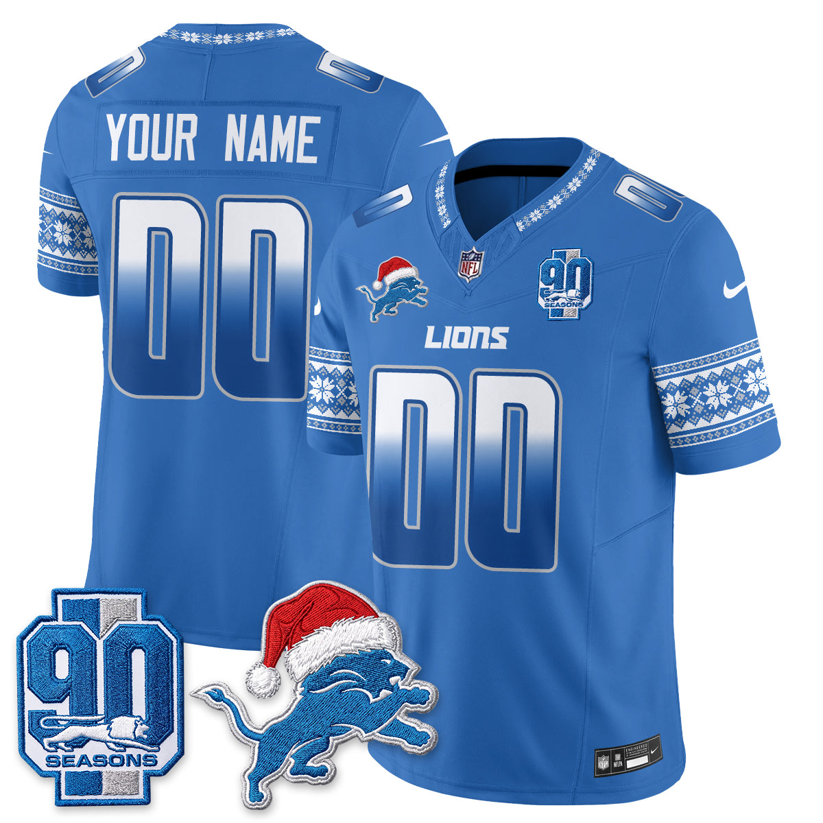 DET Xmas Edition Vapor Custom Jersey - Stitched
