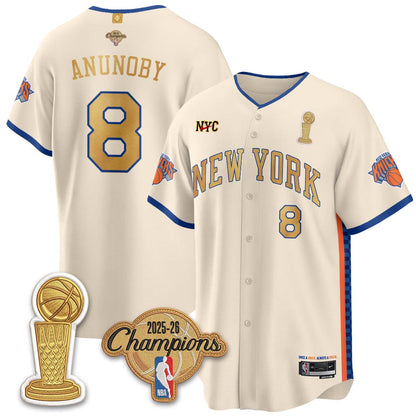New York Knicks Champions Night Baseball Vapor Jersey - Stitched
