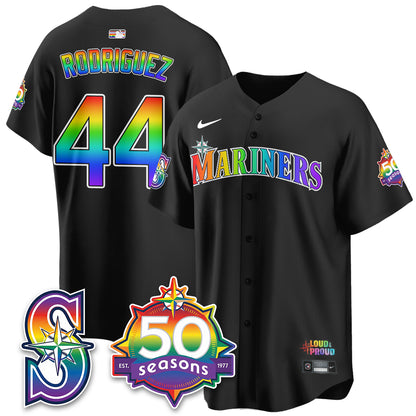 Seattle Mariners Happy Pride Month Vapor Jersey - Stitched
