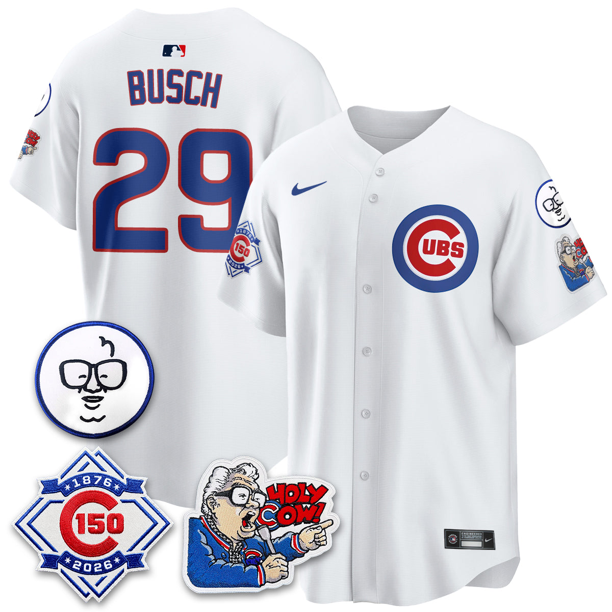 CHC 150th Anniversary Harry Caray Holy Cow Vapor Premier Limited Jersey - All Stitched V2