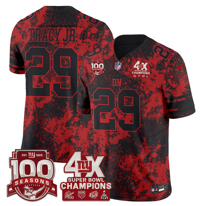 New York Giants 4X Champs Blood Splash Edition Vapor Jersey - Stitched