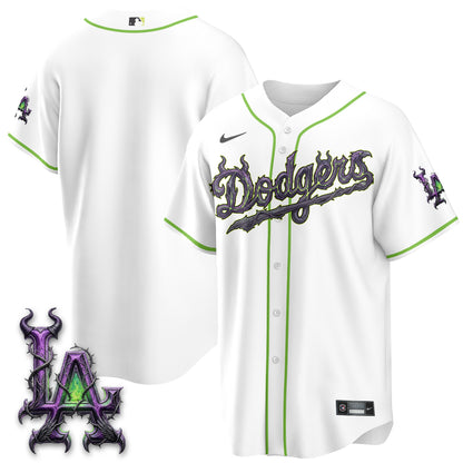 Los Angeles Dodgers Villains Halloween - Horned Queen Vapor Jersey- Stitched