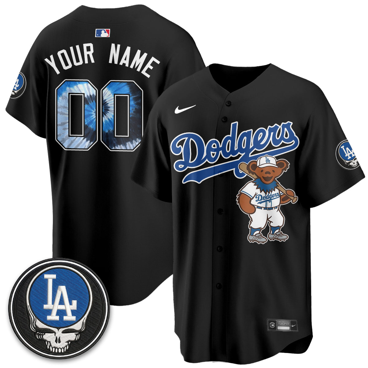 Los Angeles Dodgers x Grateful Dead Edition Vapor Custom Jersey - Stitched