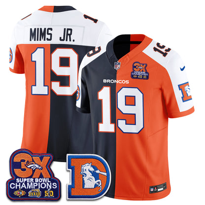 Denver Broncos Throwback Split Vapor Jersey - Stitched