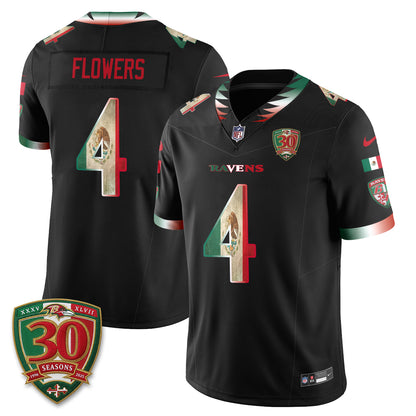 Baltimore Ravens Mexico Edition Vapor Jersey - Stitched