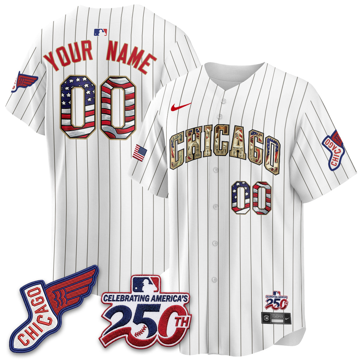 Chicago White Sox 2026 Independence Day USA Vapor Custom Jersey - Stitched