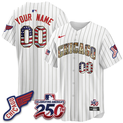 Chicago White Sox 2026 Independence Day USA Vapor Custom Jersey - Stitched