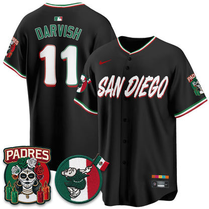 San Diego Padres City Connect Mexico Style Vapor Jersey - Stitched