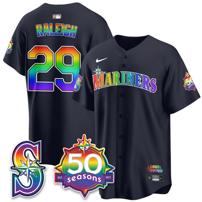 Seattle Mariners Happy Pride Month Vapor Jersey - Stitched