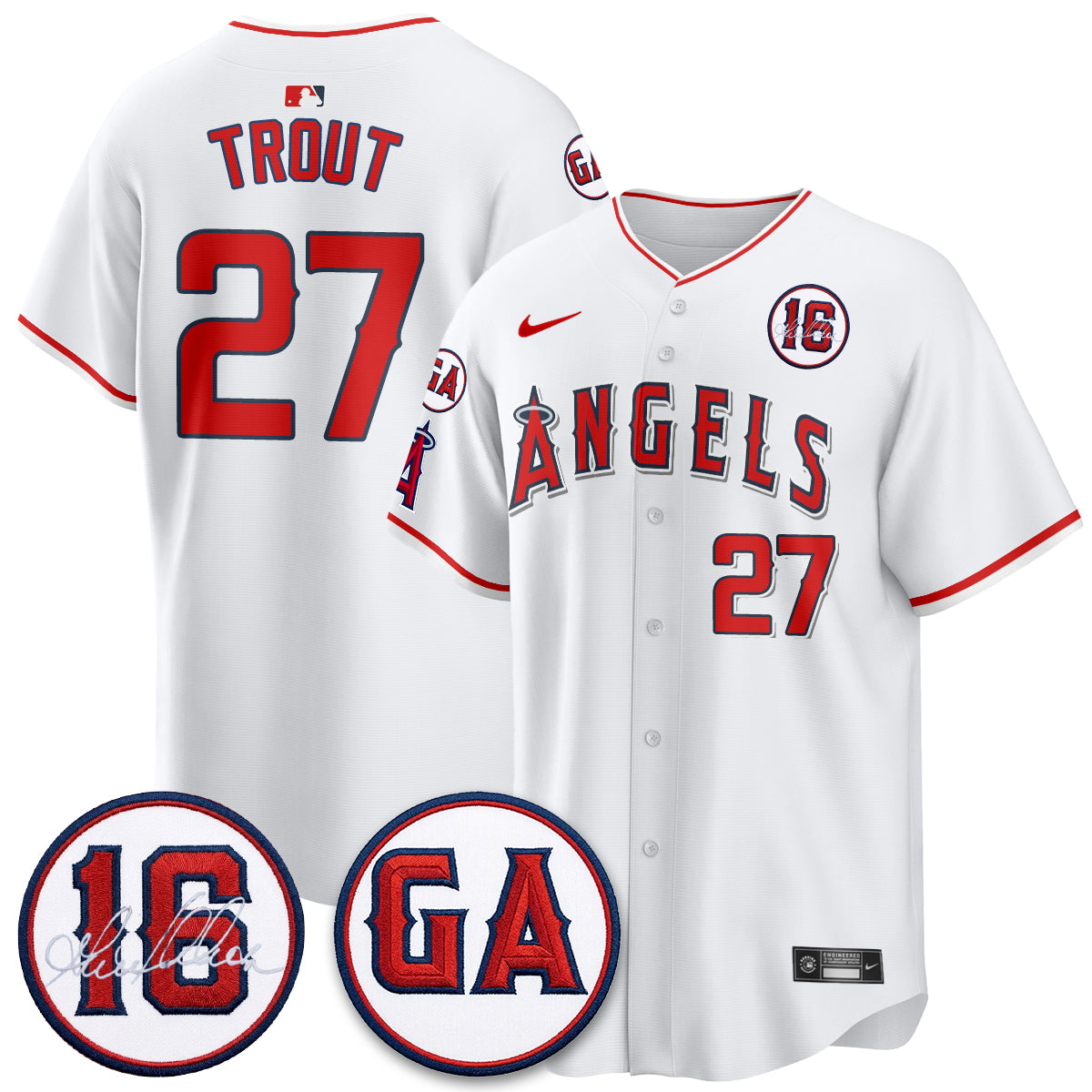 LAA Garret Anderson Tribute Patch Vapor Jersey - All Stitched V1