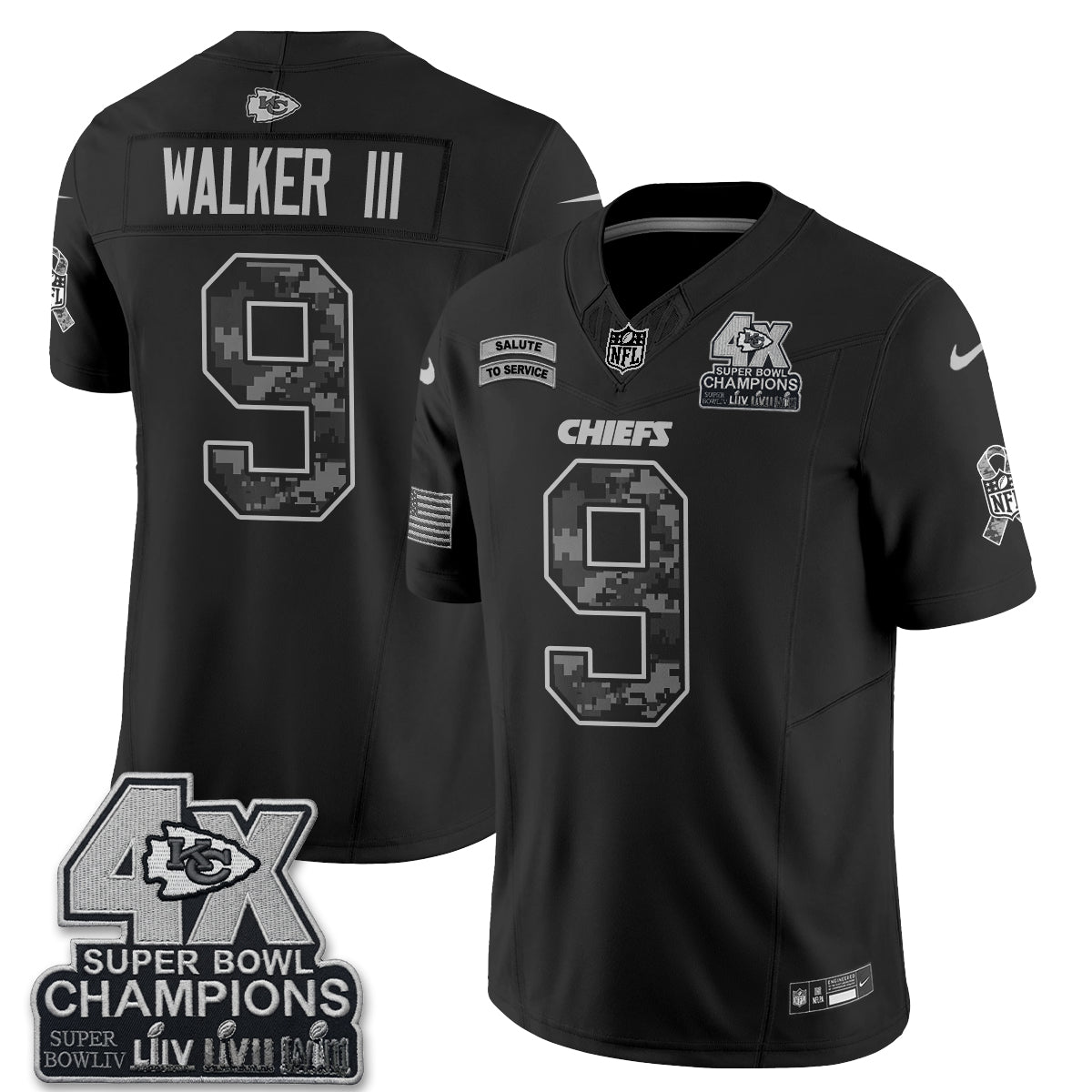 Kansas City Chiefs 2026 Salute to Service Vapor Jersey V2- Stitched