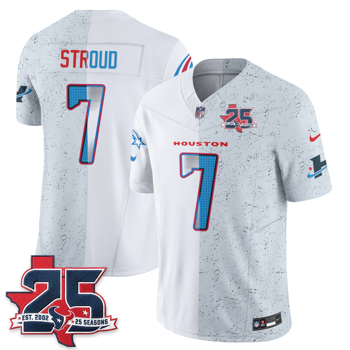 HOU Fan Gear Split Vapor Jersey - Stitched