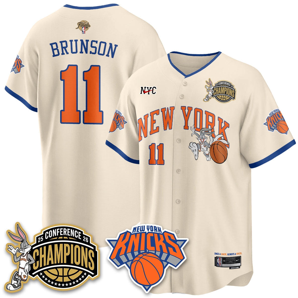 New York Knicks 2026 NBA Finals x Bunny Vapor Jersey V2- Stitched