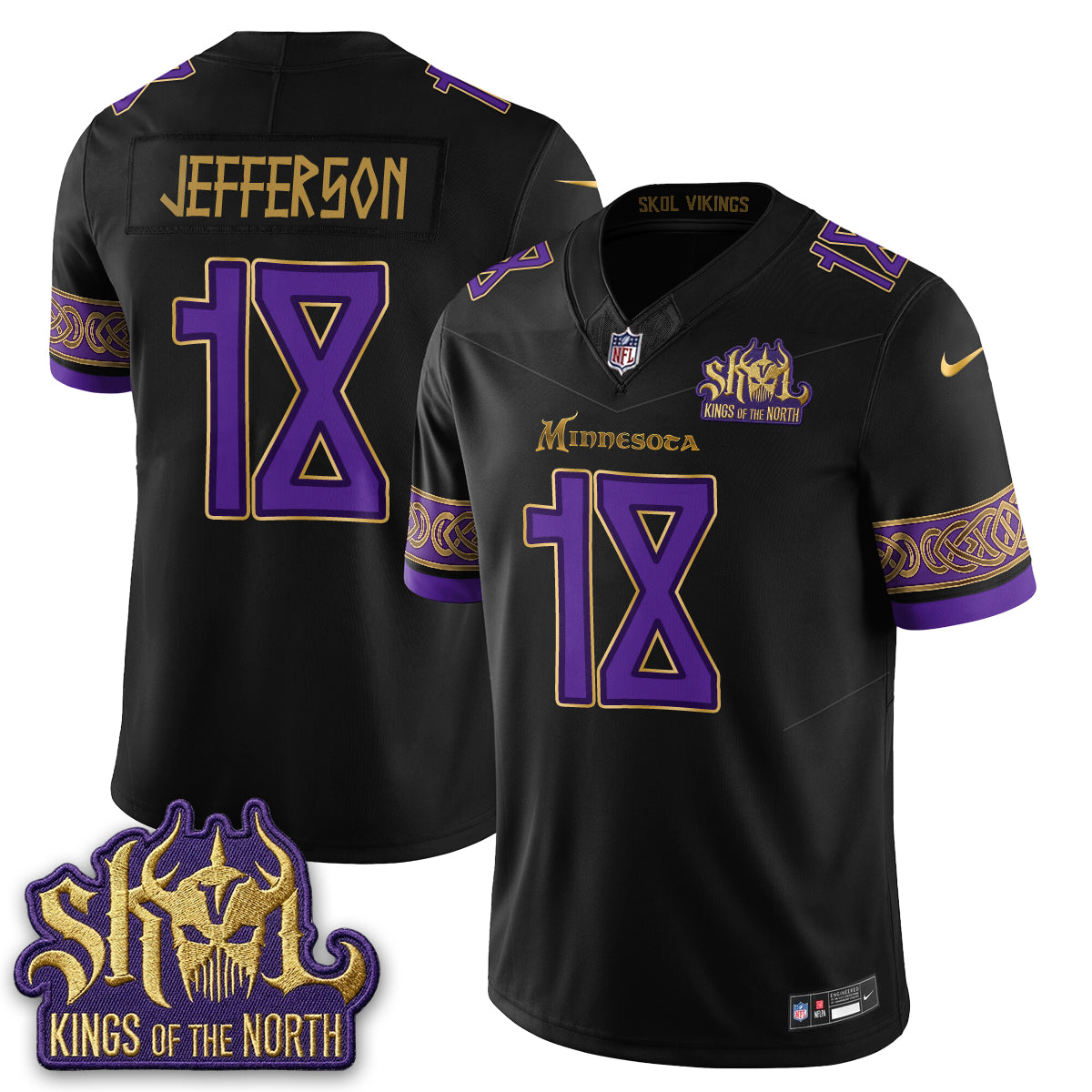 MIN  Warrior Skol Patch Vikings Font Edition  - Stitched (2)