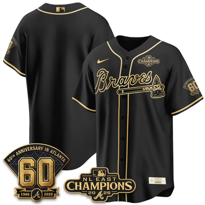 Atlanta Braves 2026 NL East Champs Gold Edition Vapor Jersey - Stitched
