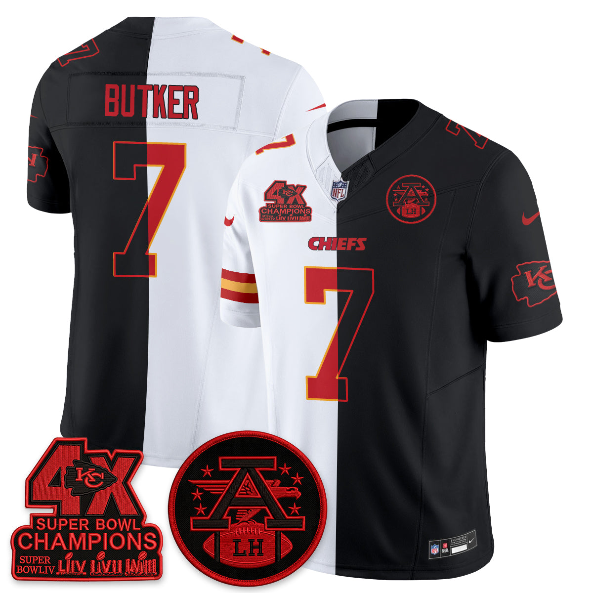 Kansas City Chiefs Split Edition Vapor Jersey - Stitched