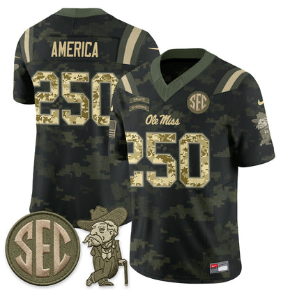 Ole Miss Rebels 2026 Salute to Service Vapor Jersey - Stitched