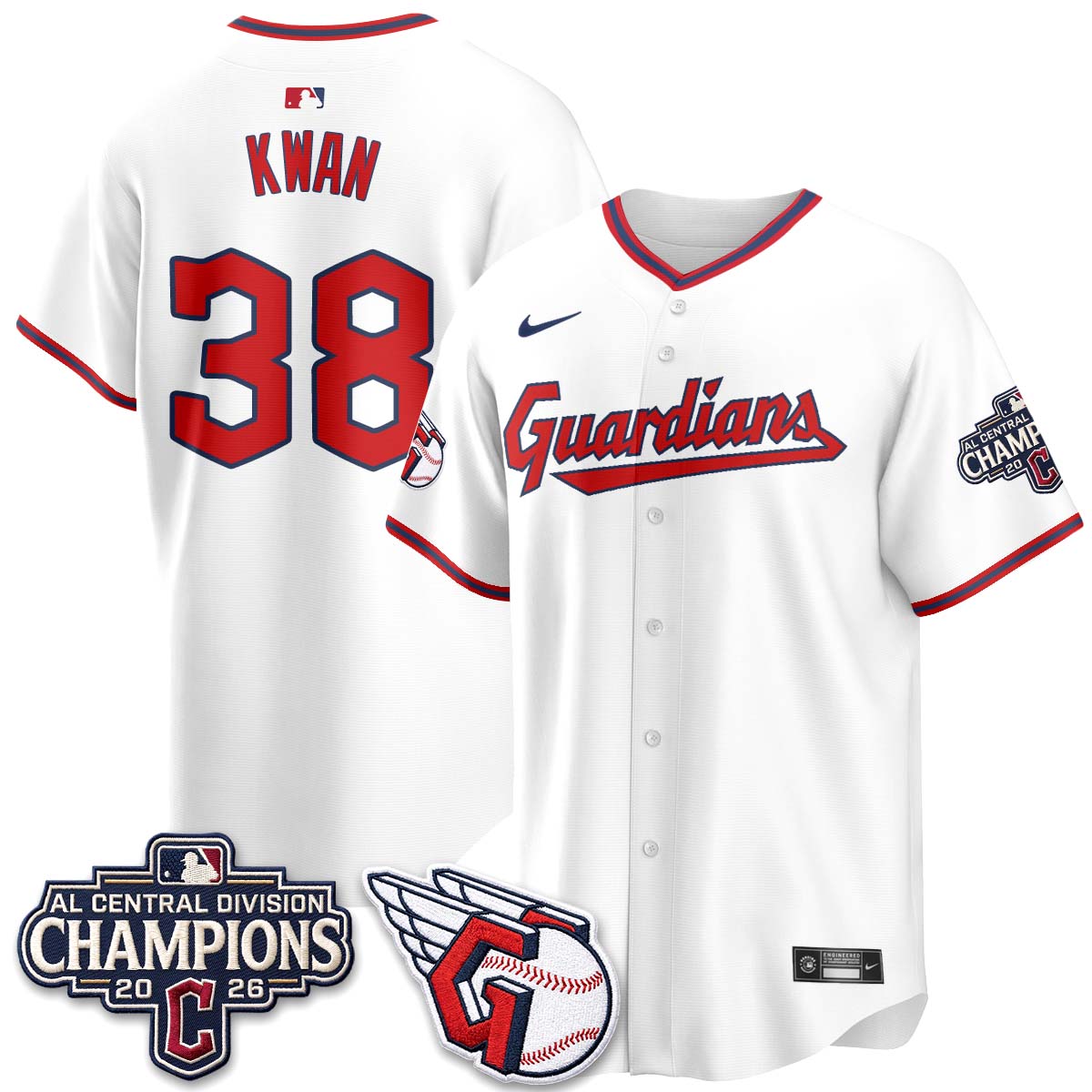 CLE 2026 AL Central Champs Vapor Jersey - Stitched