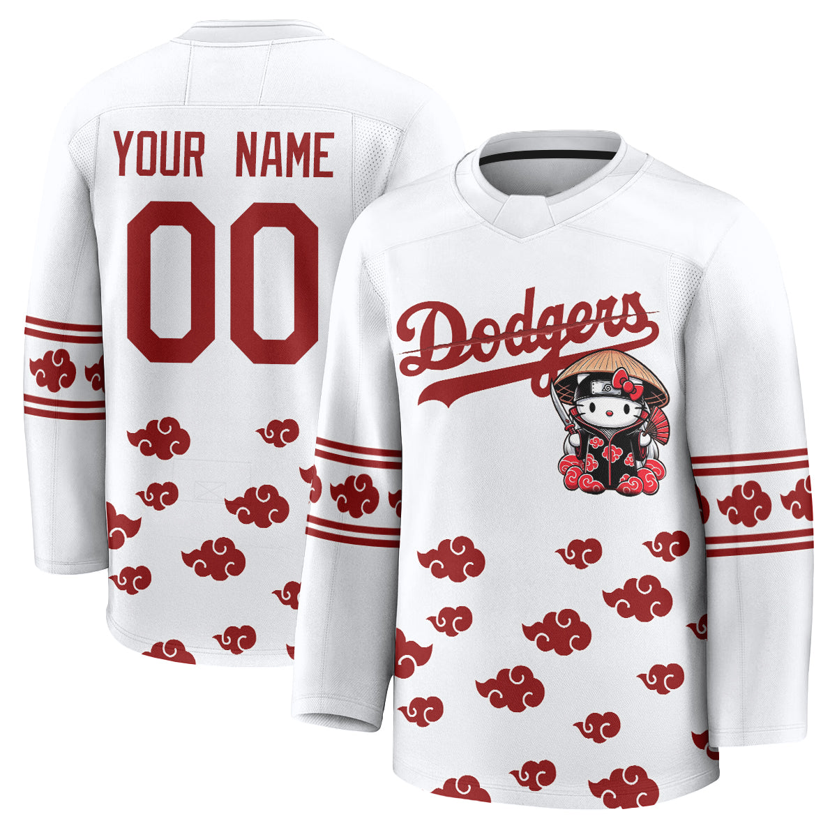 Los Angeles Dodgers Akatsuki Edition Vapor Custom Hockey Jersey - Stitched