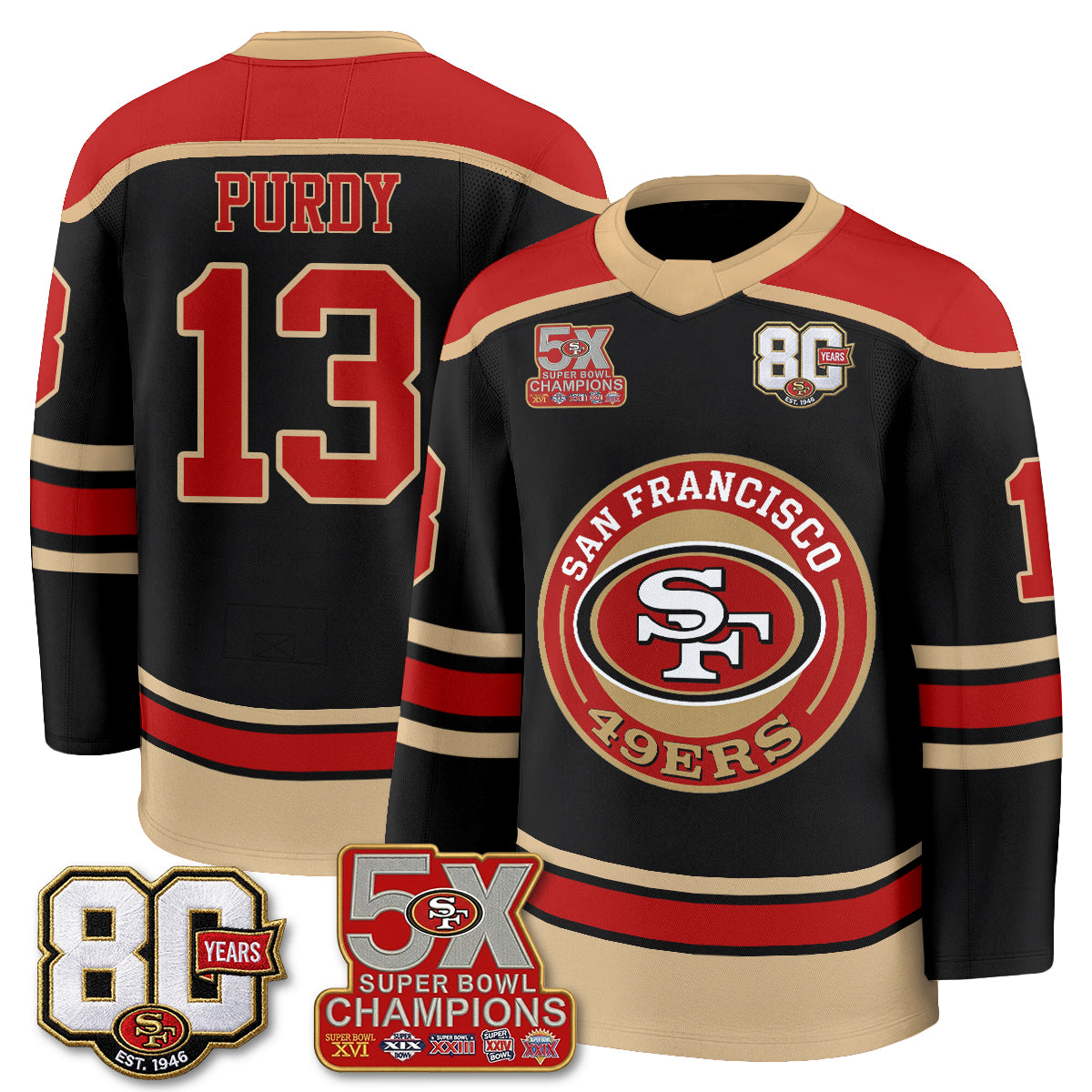 SF 4X Champs Hockey Jersey - Stitched