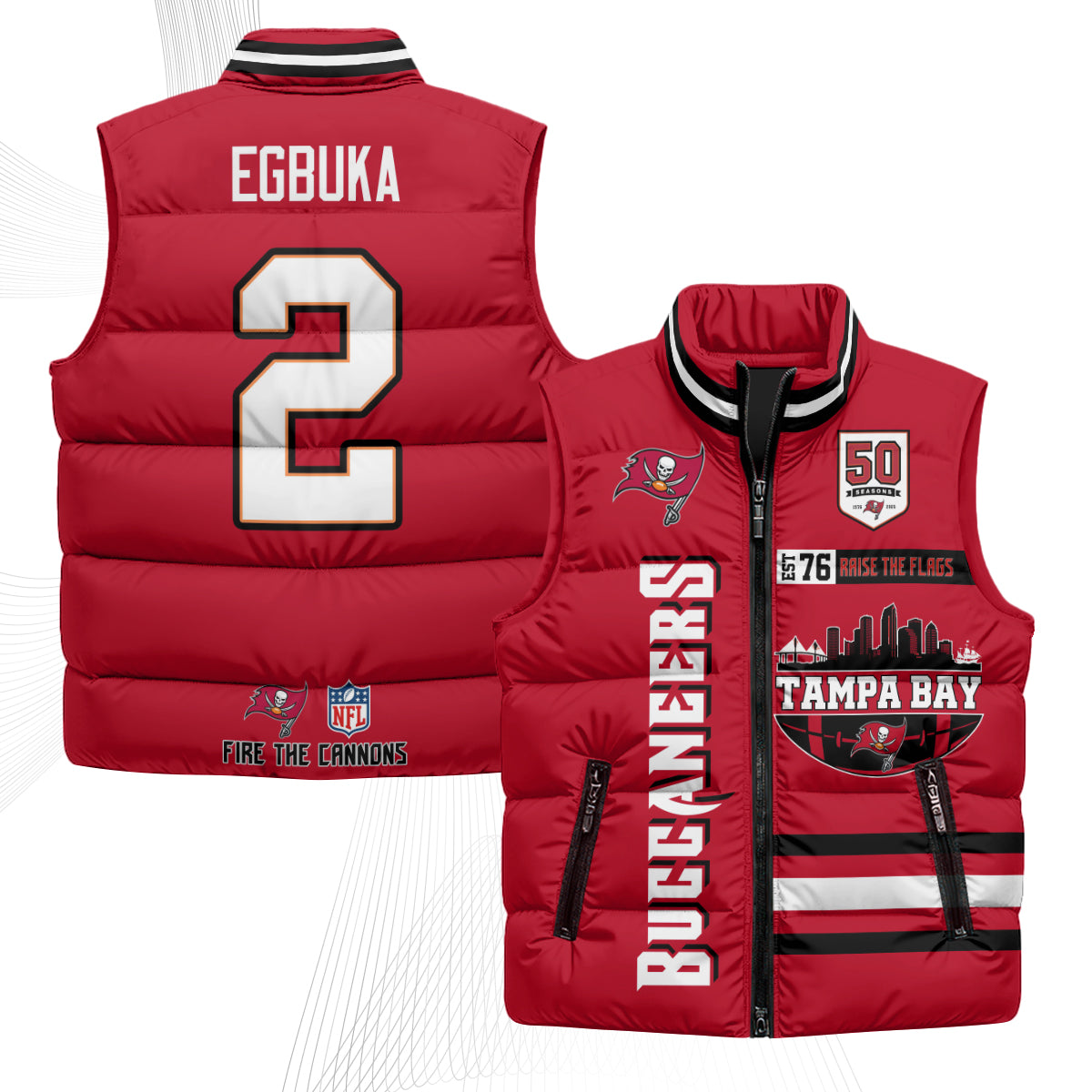 TB "Raise the Flags" Puffer Vest - Printed