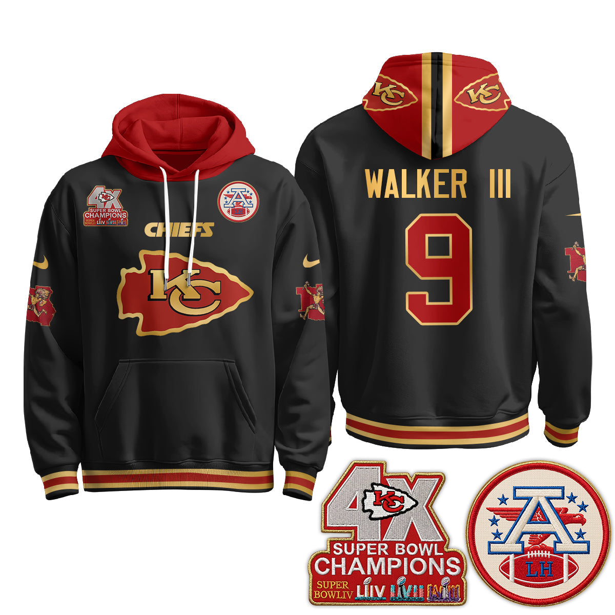 KC 4X Champs Gold Edition Fleece Hoodie - Printed