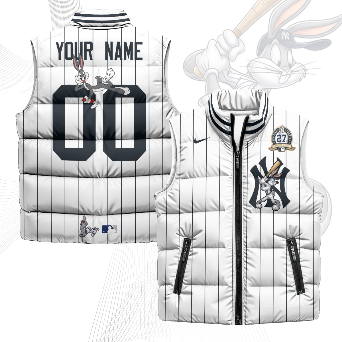 New York Yankees Edition Unisex Custom Puffer Vest - Printed