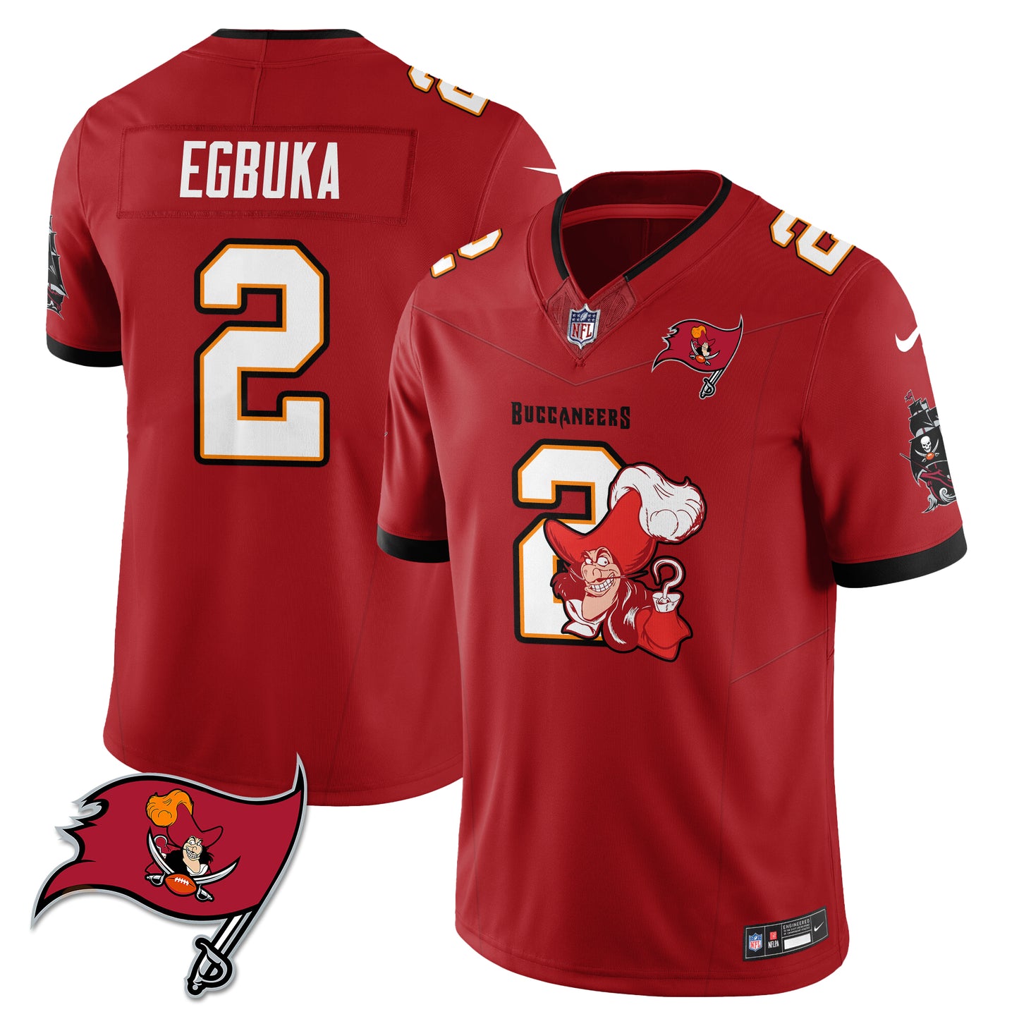 Tampa Bay Buccaneers x Red Coat Captain Edition Vapor Jersey - Stitched