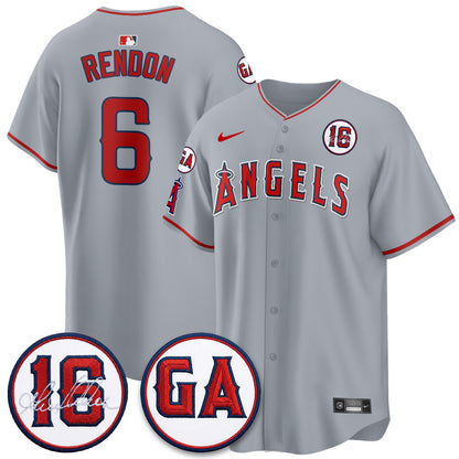 LAA Garret Anderson Tribute Patch Vapor Jersey - All Stitched V1