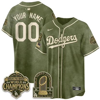 LAD New Era Olive 2026 Armed Forces Day Custom Jersey -All Stitched