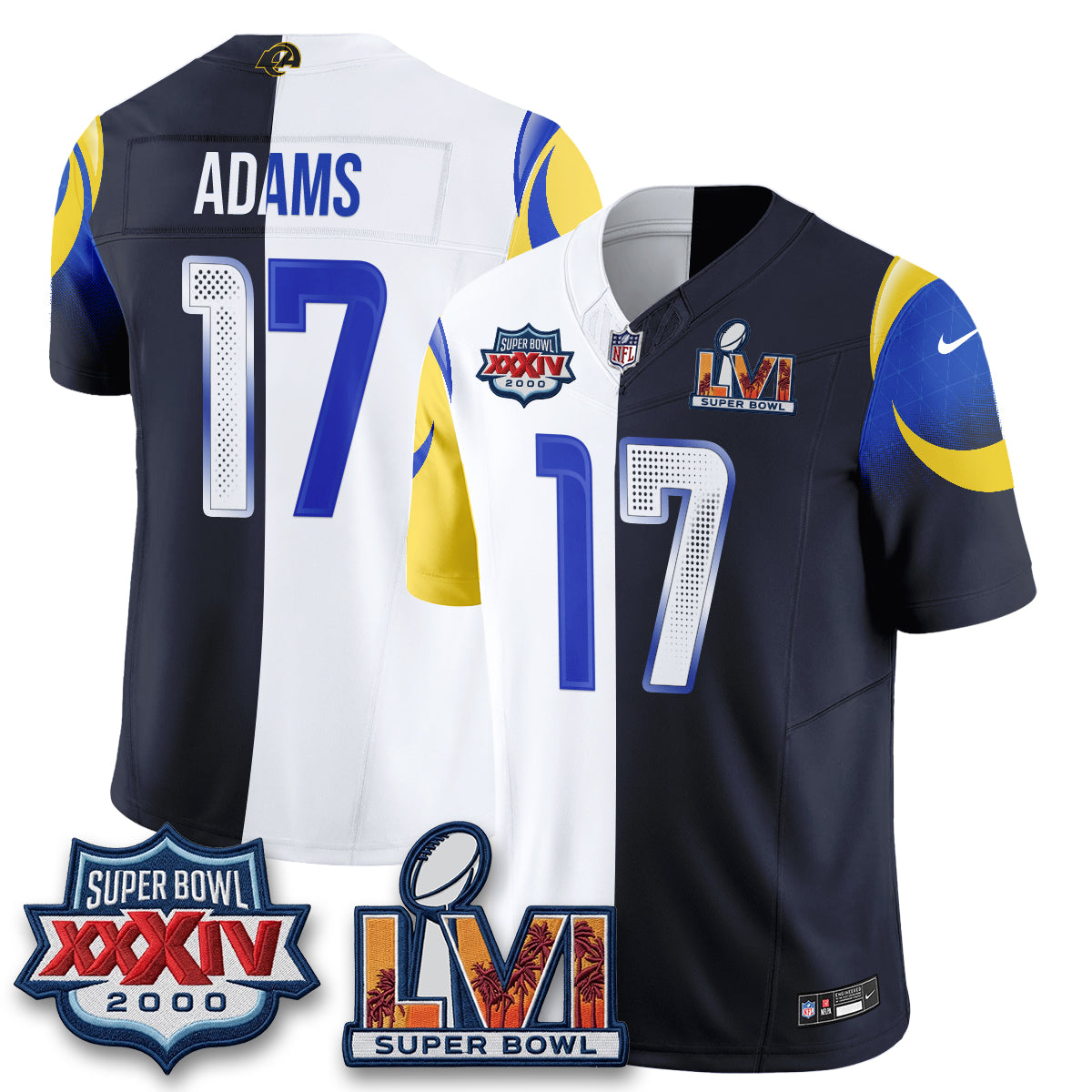 Los Angeles Rams Rivalries Split Vapor Jersey - Stitched