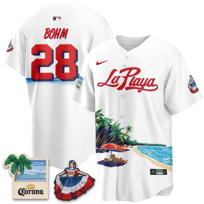 Philadelphia Phillies Beach Connect "La Playa" Edition Vapor Jersey- Patch Stitched