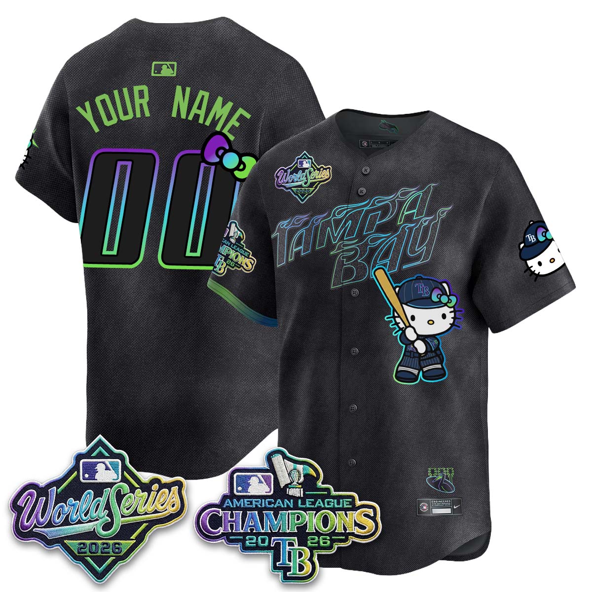 TB 2026 AL Champions x Meow KT Custom Vapor Jersey - Stitched
