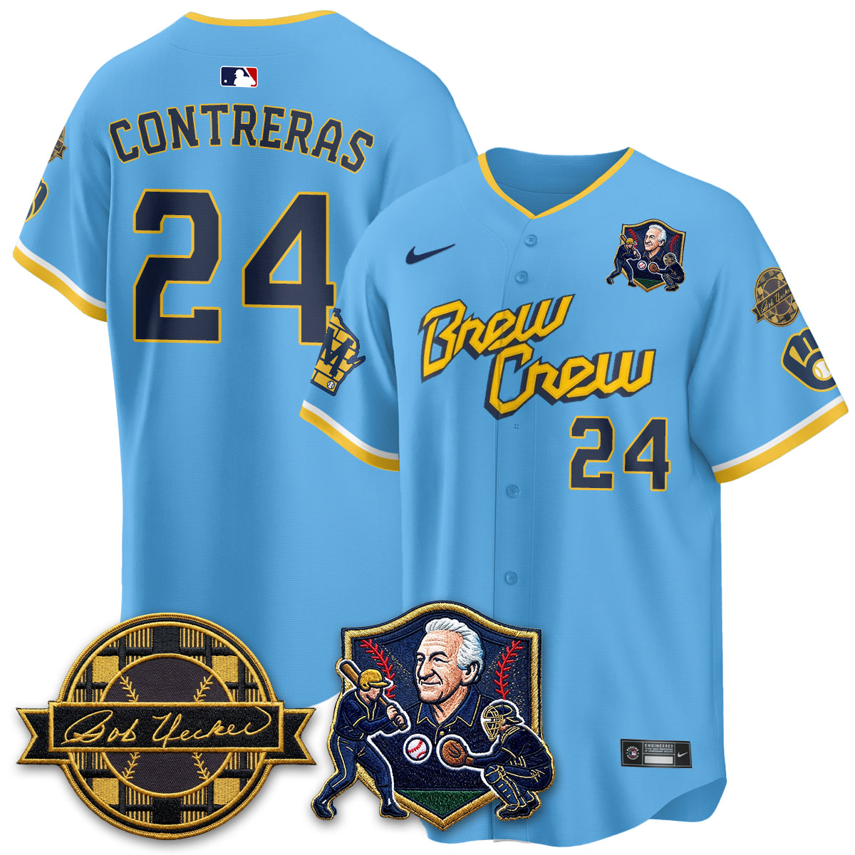 MIL Bob Uecker - 54 Seasons for Brewers' Vapor Limited Gold Jersey - All Stitched