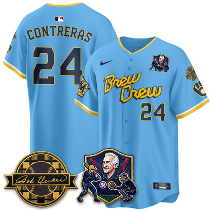 MIL Bob Uecker - 54 Seasons for Brewers' Vapor Limited Gold Jersey - All Stitched