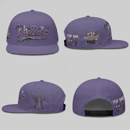 Philadelphia Phillies Nightmare Snapback Personalized Cap - Printed