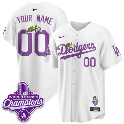 Los Angeles Dodgers Grape Edition Vapor Custom Jersey - Stitched