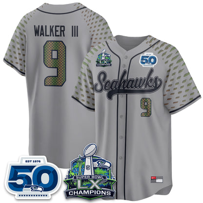 Seattle Seahawks SB LX Champs Vapor Baseball Jersey - Stitch
