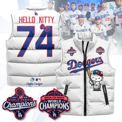 Los Angeles Dodgers Meow KT Edition Unisex Puffer Vest - Printed