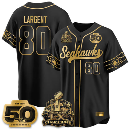 Seattle Seahawks SB LX Champs Vapor Baseball Jersey - Stitch