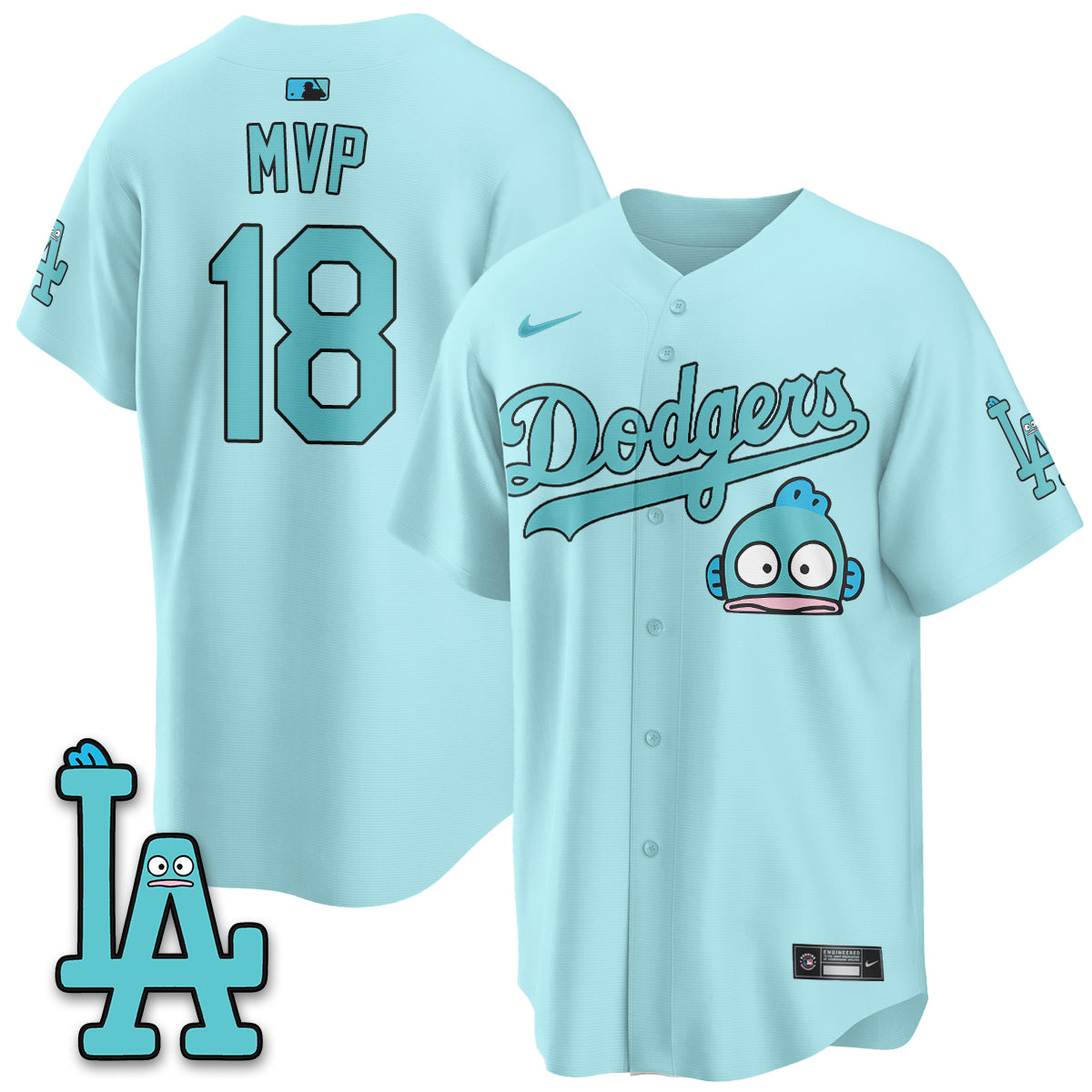 Los Angeles Dodgers x Hangyodon Edition Vapor Jersey- Stitched