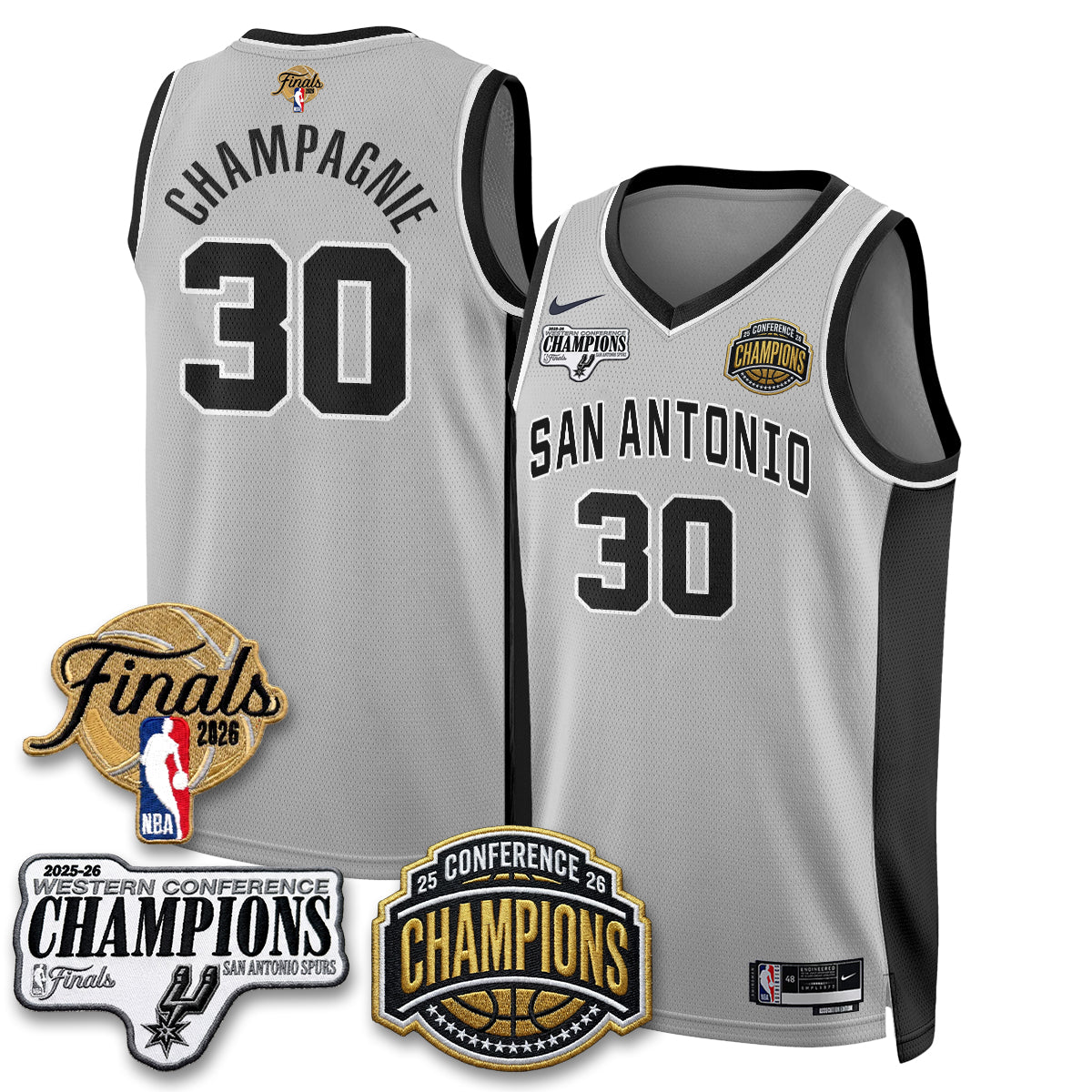 SAS 2026 NBA Western Conference Champions Vapor Jersey V3 - Stitched