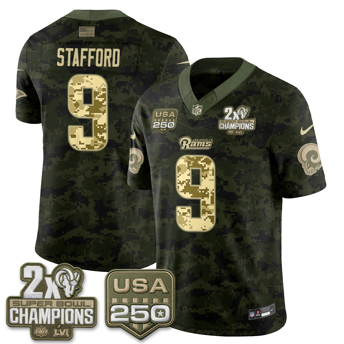 LAR 2026 Salute To Service Vapor Jersey - Stitched