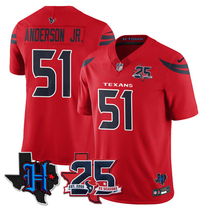 HOU 25th Seasons in 2026 Basic Vapor Limited Jersey - All Stitched