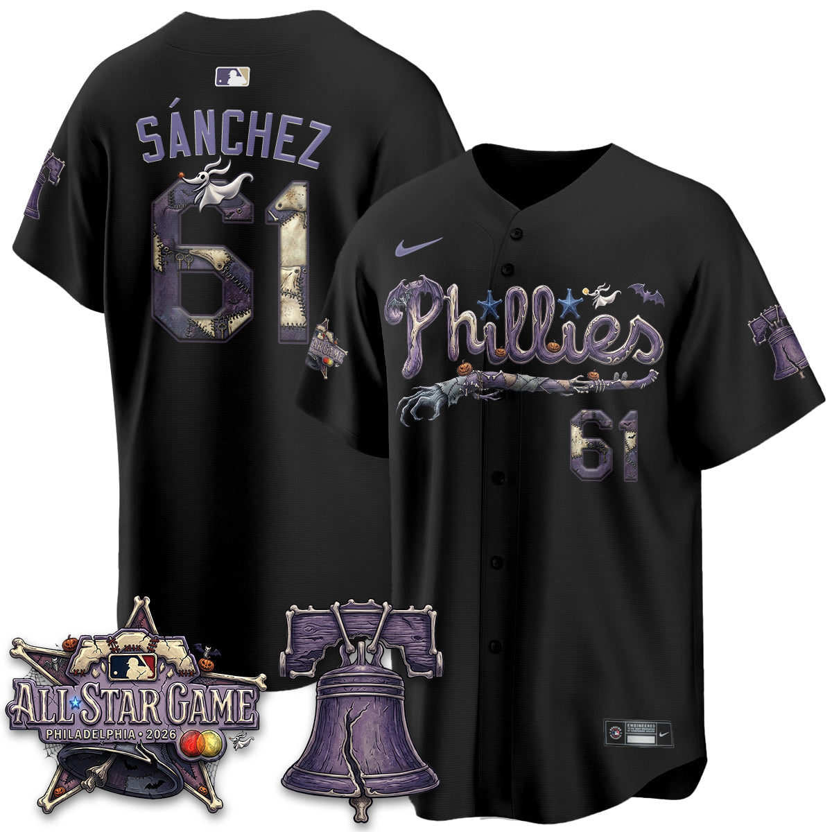 Philadelphia Phillies Nightmare Edition Vapor Jersey - Printed